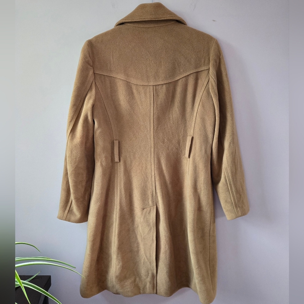 Banana Republic Camel Wool Blend Tailored Long Coat - Size Large - Picture 5 of 11